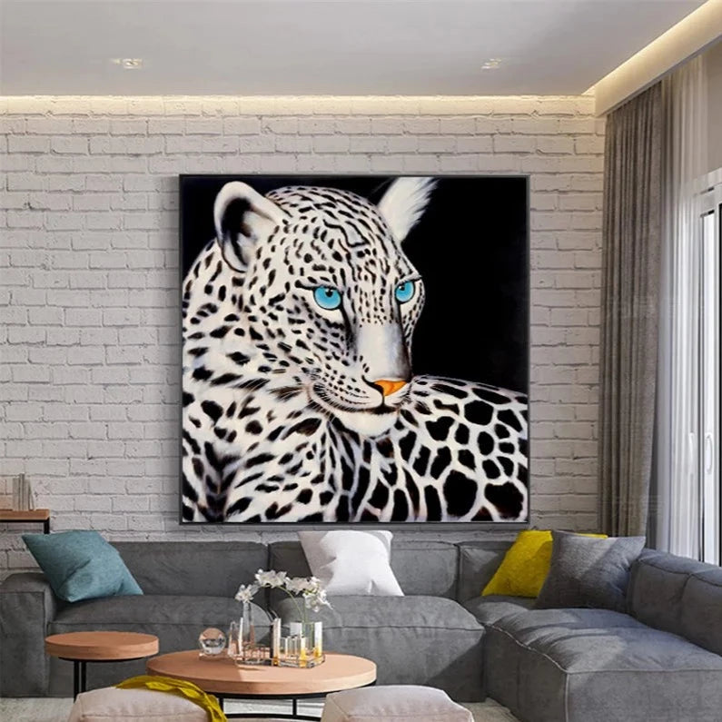 African Blue Eyed Cheetah Canvas Painting Canvas