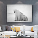 Cute Polar Bear Poster Wall Art Canvas