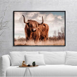 Highland Cow Wild Animals Landscape Poster