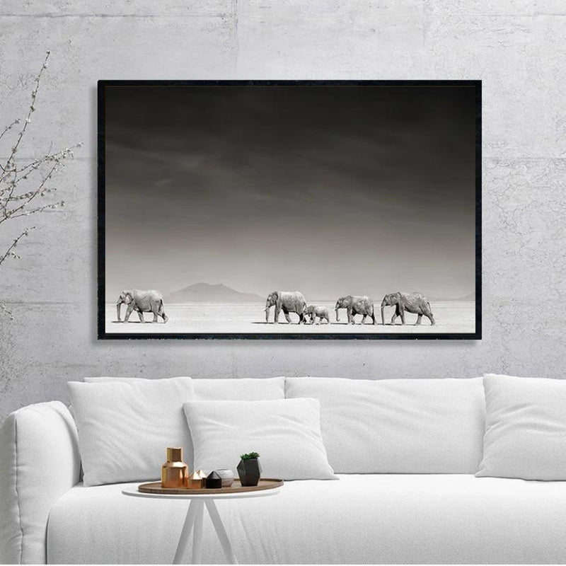 Elephant on Desert Canvas Painting