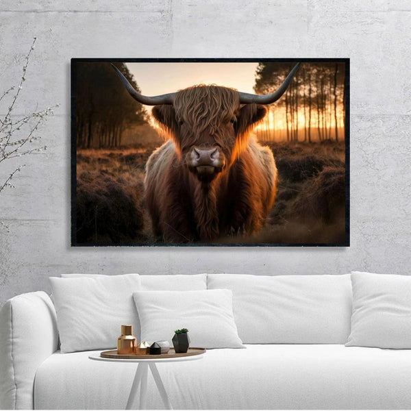 Colorful Scottish Highland Cow Portrait