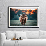 Highland Cow Sepia Poster