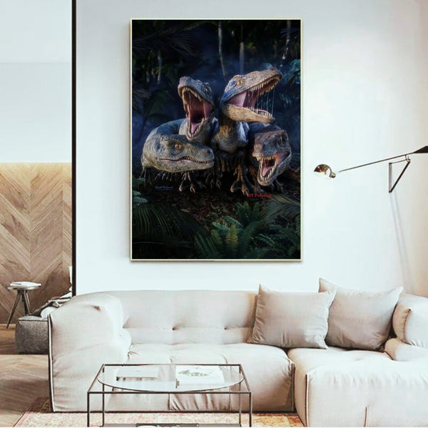 Angry Dinosaur Poster Canvas Painting Wall Art