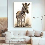 Giraffe Zebra Wall Art Poster