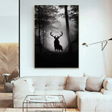 Poster Black and White Elk Wall Art
