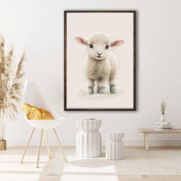 Cute Baby Sheep Wall Art Canvas