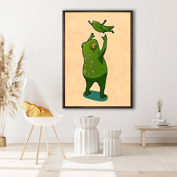 Frogs Playing Wall Art