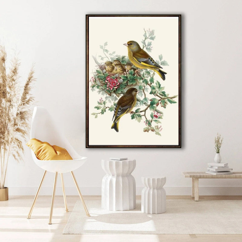 Tanager Bird Print Wall Art Canvas