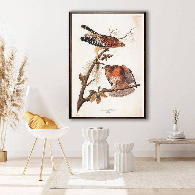 Two Bird Seating on Dead Tree Wall Art Canvas