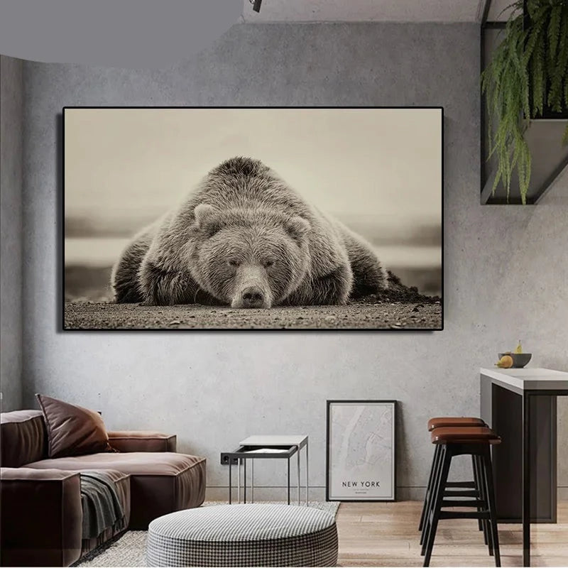 Bear Lying Wall Poster