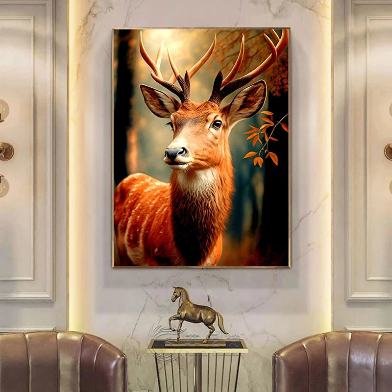 Colorful Wild Deer Poster