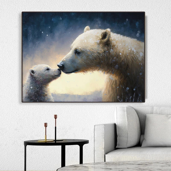 Snow Polar Bear Painting Wall Art
