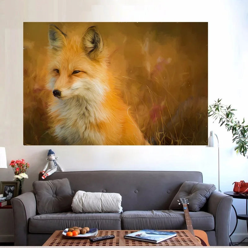 Funny Fox Poster Canvas Painting Wall Art