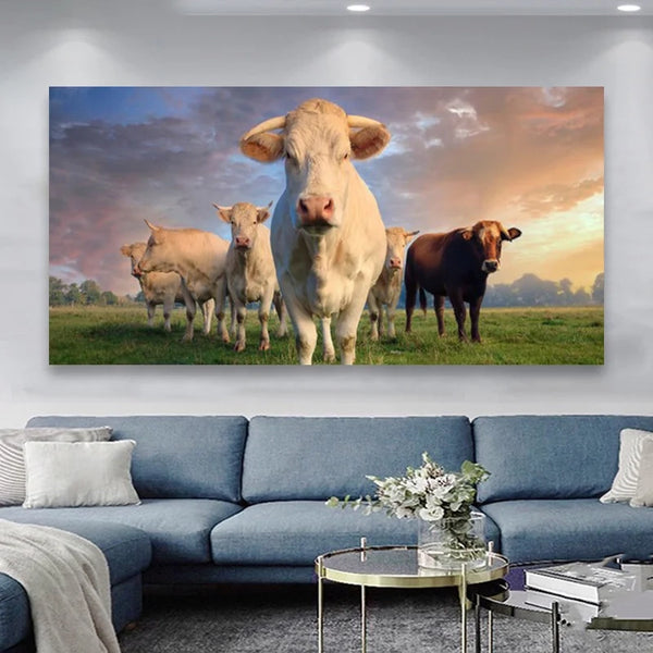 Cow Gang Painting Canvas