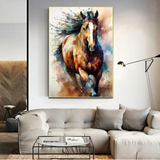 Running Horse Watercolor Canvas Oil Painting